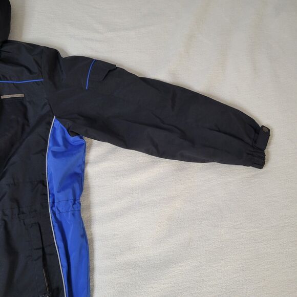 ZeroXposure Jacket Coat Medium Black and Blue Removable Hood Lightweight Fleece - Picture 5 of 16